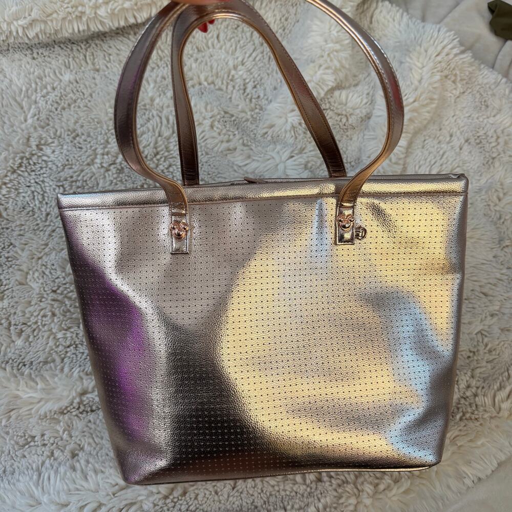 Disney Rose Gold Metallic Minnie Mouse Tote Bag One Size - Picture 3 of 9